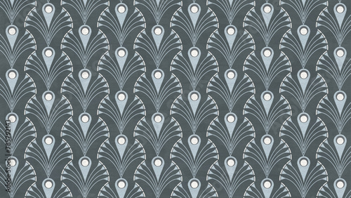 peacock feather motif geometric abstract seamless pattern, vector graphic resources, 16:9 widescreen wallpaper / backdrop,