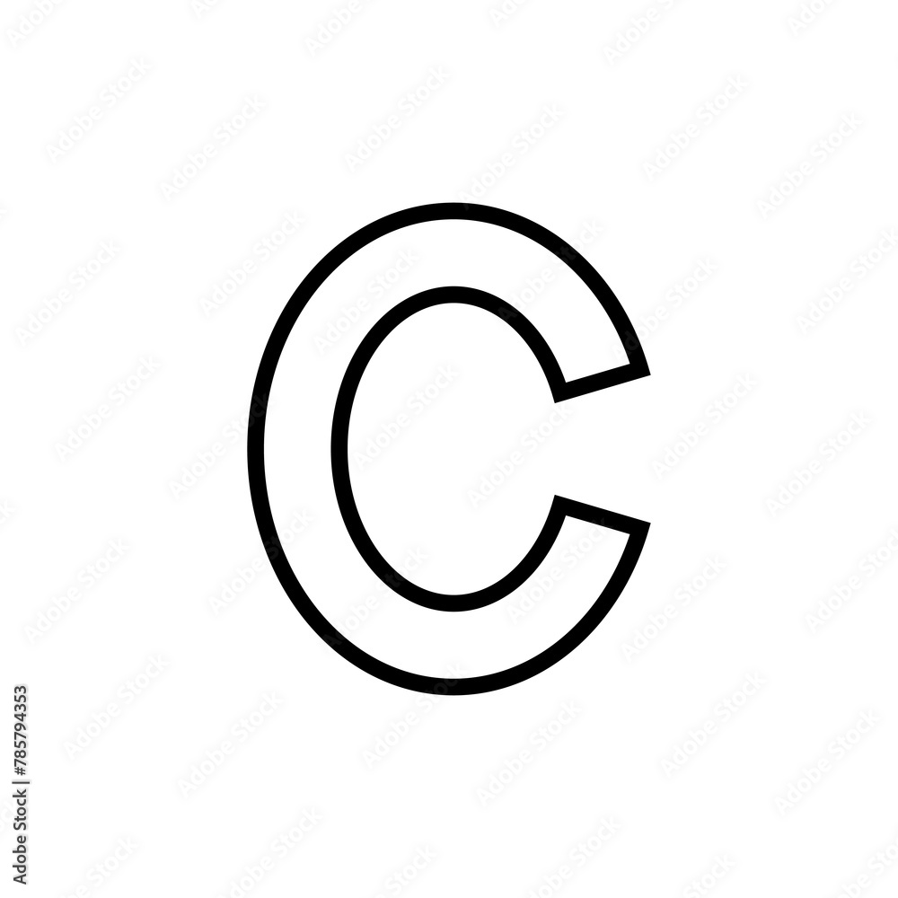 Copyright icon vector isolated on white background. copyright symbols Copyright icon vector isolated on white background. copyright symbols
