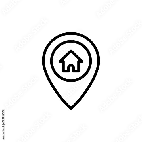 Address symbol icon vector isolated on white background . address icon vector. home location icon