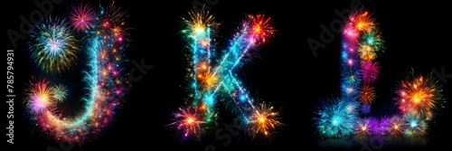 Letters J, K, L, Firework Alphabet: Explosive Letter Display