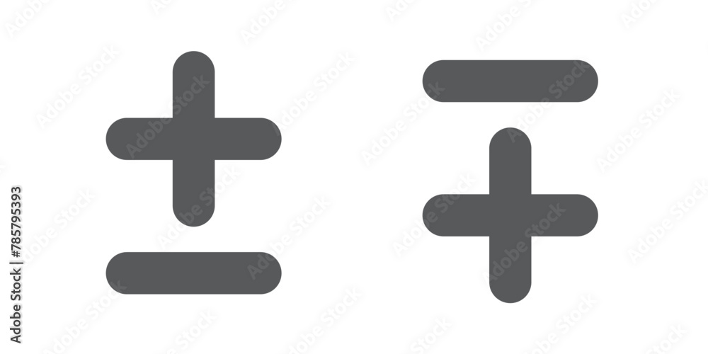Obraz premium Plus minus mathematics symbol or icons set