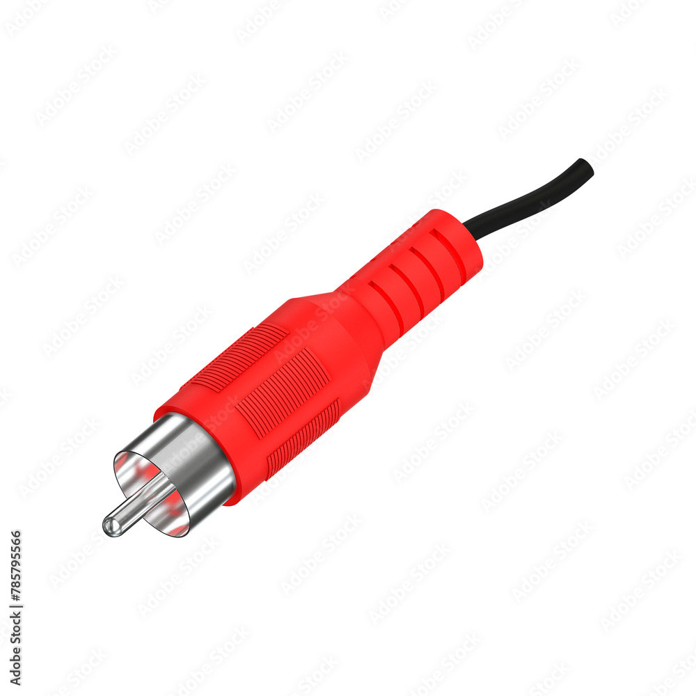 3D Conector RCA Red 3D Conector RCA Red