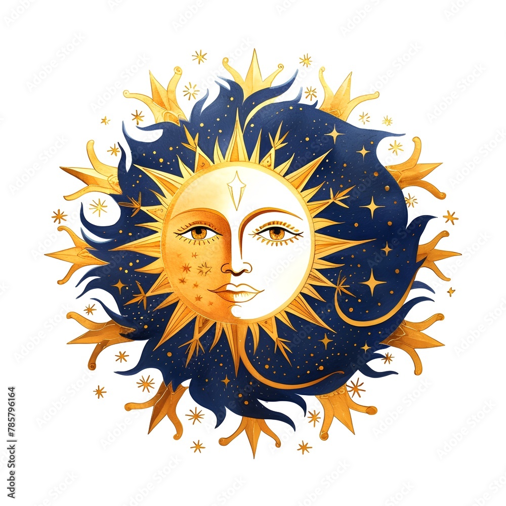 Zodiac sign of the sun. Astrological symbol. Vector illustration.
