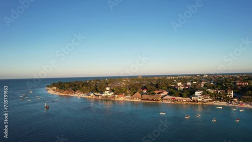Wallpaper Mural Aerial view of a tiny island surrounded by water in the middle of the ocean Nungwi Kendwa Beach Zanzibar Drone view Tanzania Africa Torontodigital.ca