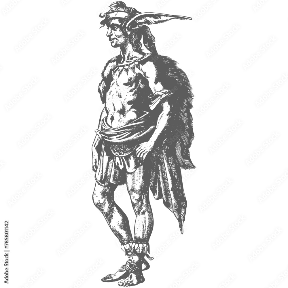 elf full body images using Old engraving style body black color only
