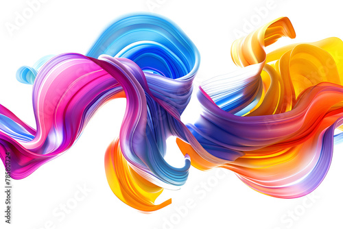 Twisted abstract color patterns on transparent background.