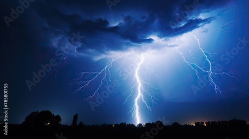 Lightning over the city