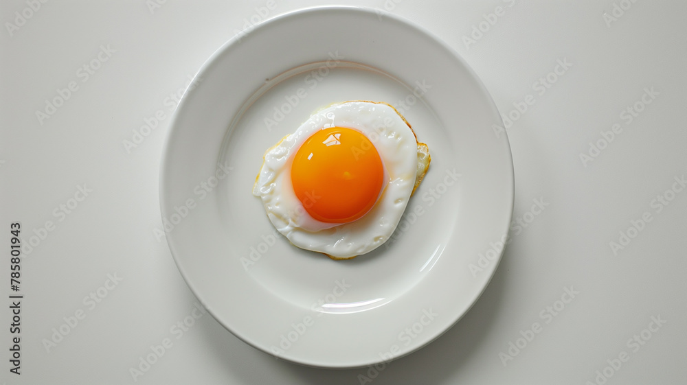 Perfectly Poached Egg on a White Plate Perfectly Poached Egg on a White Plate