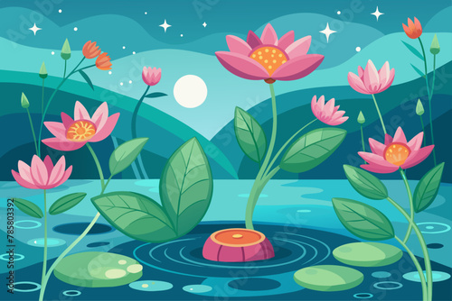 Charming floral background with vibrant blooms adorning a soft, ethereal canvas.