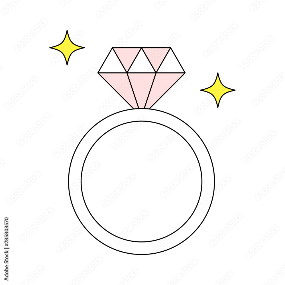 キラキラ輝く指輪のイラスト キラキラ輝く指輪のイラスト