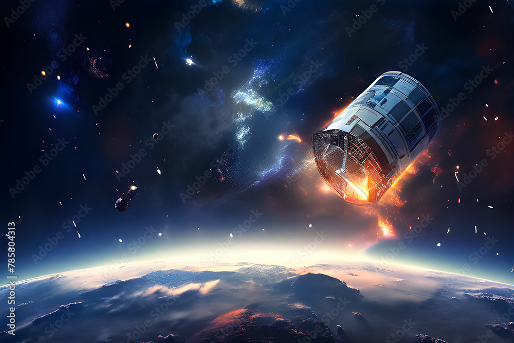 Naklejka premium satellite in space