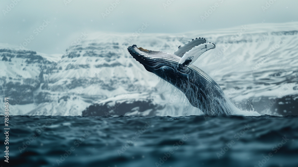 Obraz premium Humpback Whale Breaching