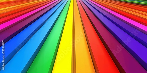 Vibrant spectrum of colorful parallel lines transitioning through rainbow hues, concept for diversity, creativity, and unity.