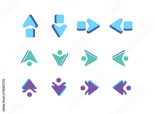 Cursor icon set facing various directions in one pack