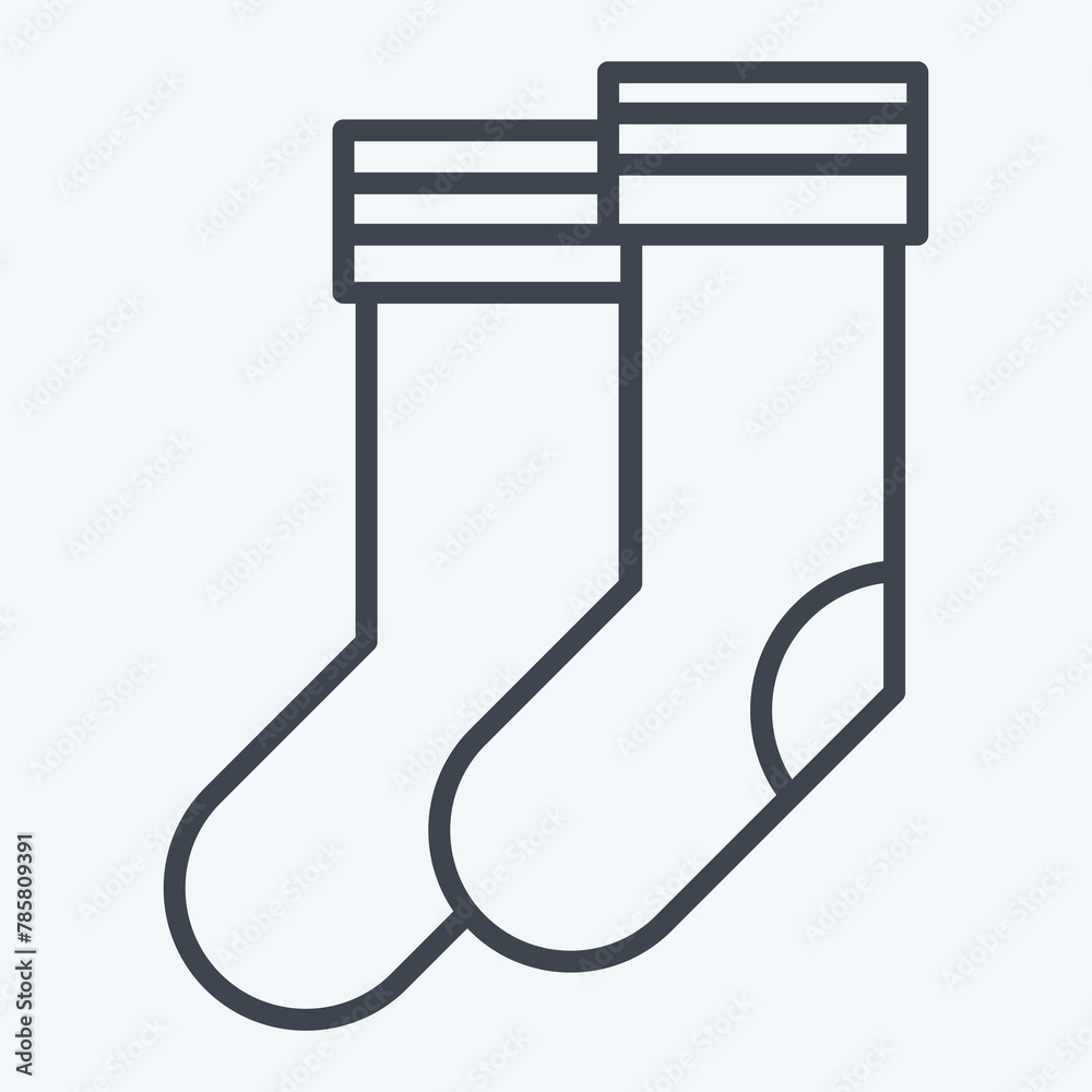 Icon Sock. related to Football symbol. line style. simple design illustration Icon Sock. related to Football symbol. line style. simple design illustration