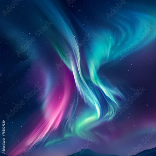Magenta Cyan Northern Lights Aurora