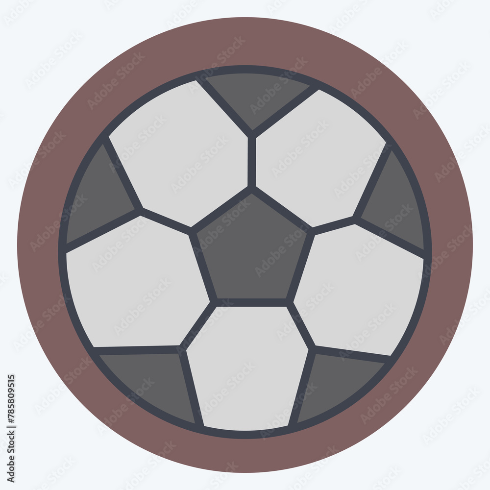 Icon Football. related to Football symbol. color mate style. simple design illustration Icon Football. related to Football symbol. color mate style. simple design illustration