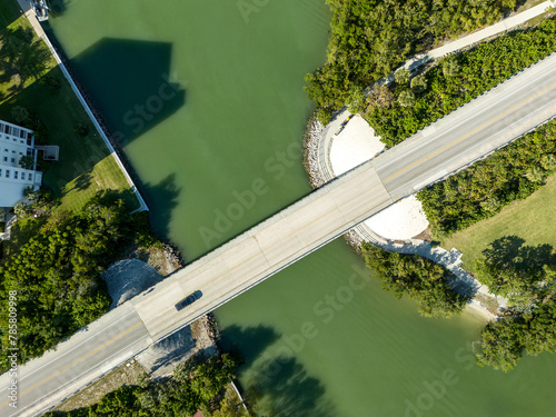 Bridge over a water way along a Gulf Coast beach