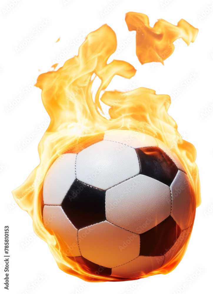 Fototapeta premium PNG Football sports fire burning