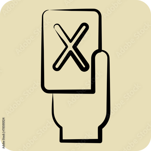 Icon Red Card. related to Football symbol. hand drawn style. simple design illustration