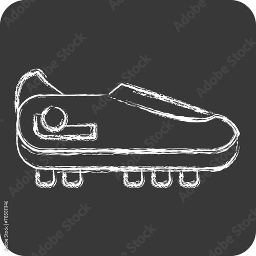 Icon Shoes. related to Football symbol. chalk Style. simple design illustration