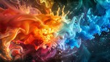 A melting pot of colors collide in a dazzling explosion creating an acidlike effect.