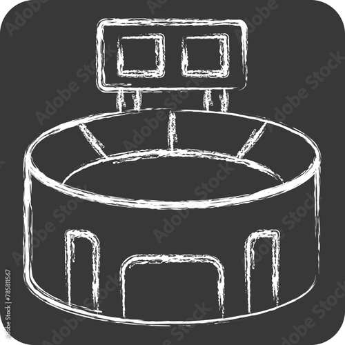 Icon Stadium. related to Football symbol. chalk Style. simple design illustration