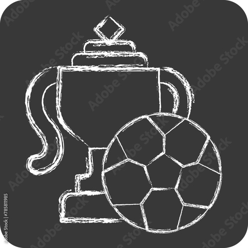 Icon Trophy. related to Football symbol. chalk Style. simple design illustration