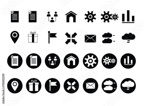 Browser software website icon set vector silhouette symbol vector