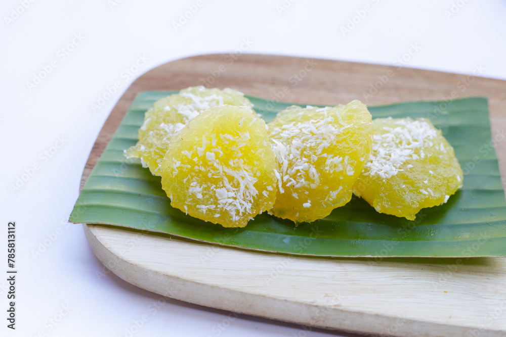 Steamed cassava cake. Thai dessert Steamed cassava cake. Thai dessert
