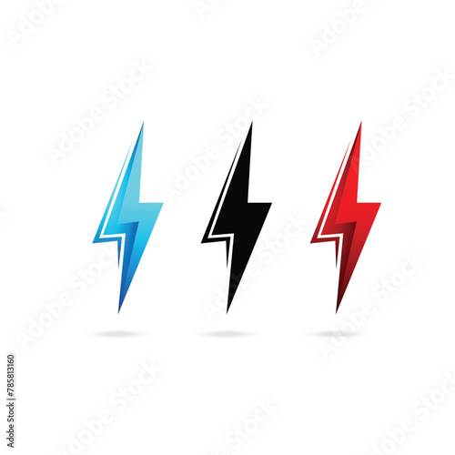 Lightning bolt .Thunderbolt logo icon silhouette logo isolated vector illustration