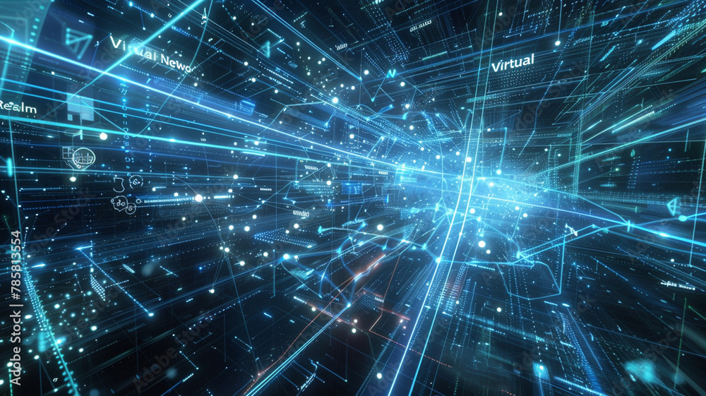 Obraz premium Virtual network of spatial images