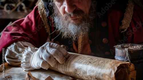 With a determined expression the historian dons a pair of white gloves and begins to carefully unroll a centuriesold scroll. The aroma of aged paper and ink fills the air transporting .