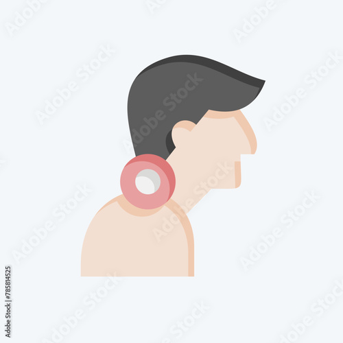 Icon Neck Pain. related to Body Ache symbol. flat style. simple design editable. simple illustration