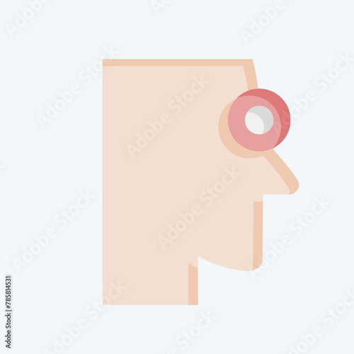 Icon Nose Pain. related to Body Ache symbol. flat style. simple design editable. simple illustration