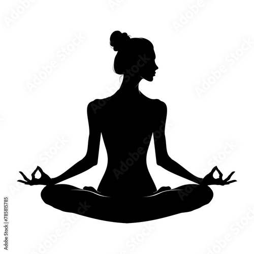 silhouette of a person meditating
