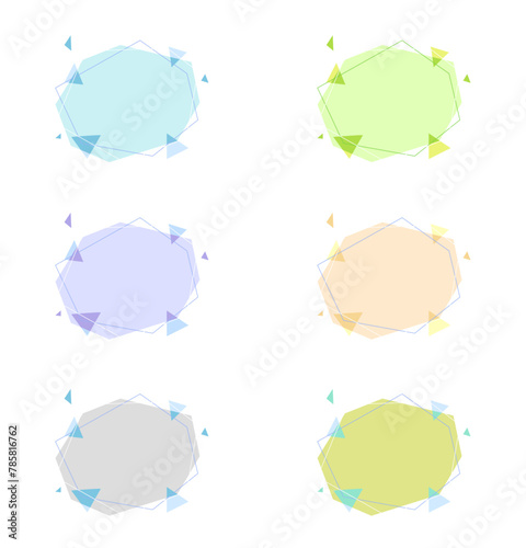 パステルカラーの多角形フレーム