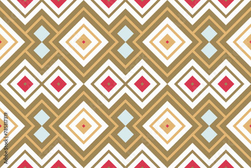 Ikat Fabric Paisley Embroidery Background. Ikat Damask Geometric Ethnic Oriental Pattern traditional.aztec Style Abstract Vector illustration.design for Texture,fabric,clothing,wrapping,sarong.
