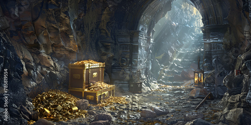 Pirate's Treasure Chest Full of Gold Coins