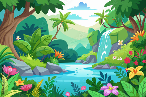 Charming jungle flowers bloom against a pristine white backdrop.