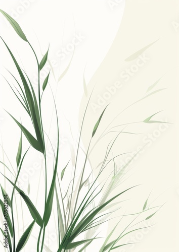 Elegant Grass Abstract Vector Design with Green Color Scheme