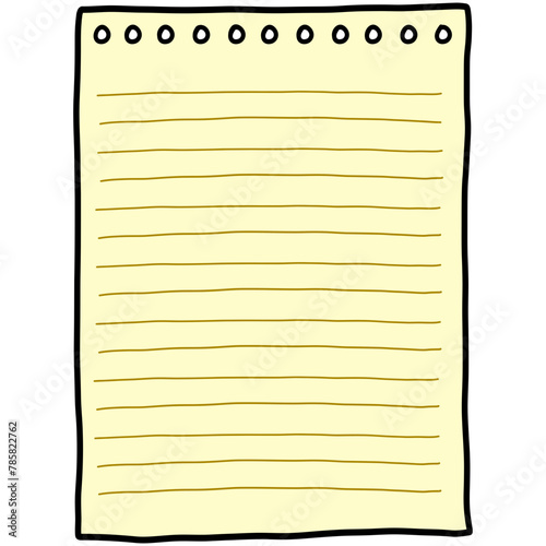 Blank Paper Sheet Notebook Vector Drawing Illustration