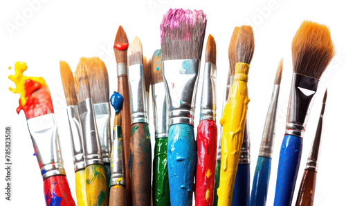 PNG Paints and brushes paint white background paintbrush