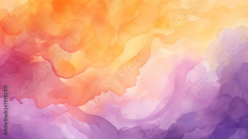 Watercolor Backgrounds: Gentle Pale Purple and Orange