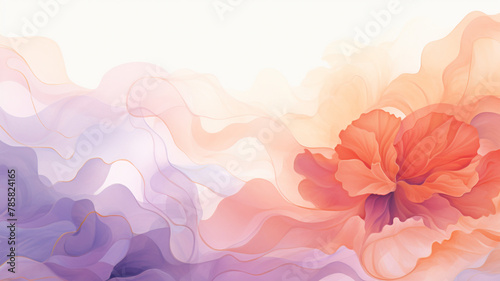 Watercolor Backgrounds: Gentle Pale Purple and Orange