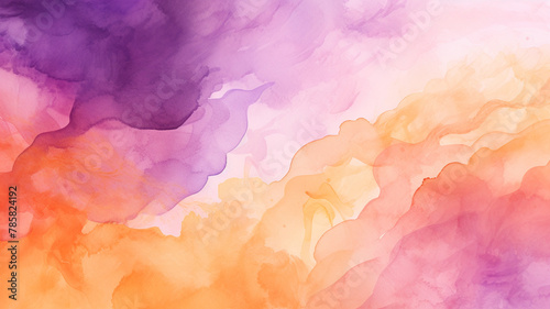 Watercolor Backgrounds: Gentle Pale Purple and Orange