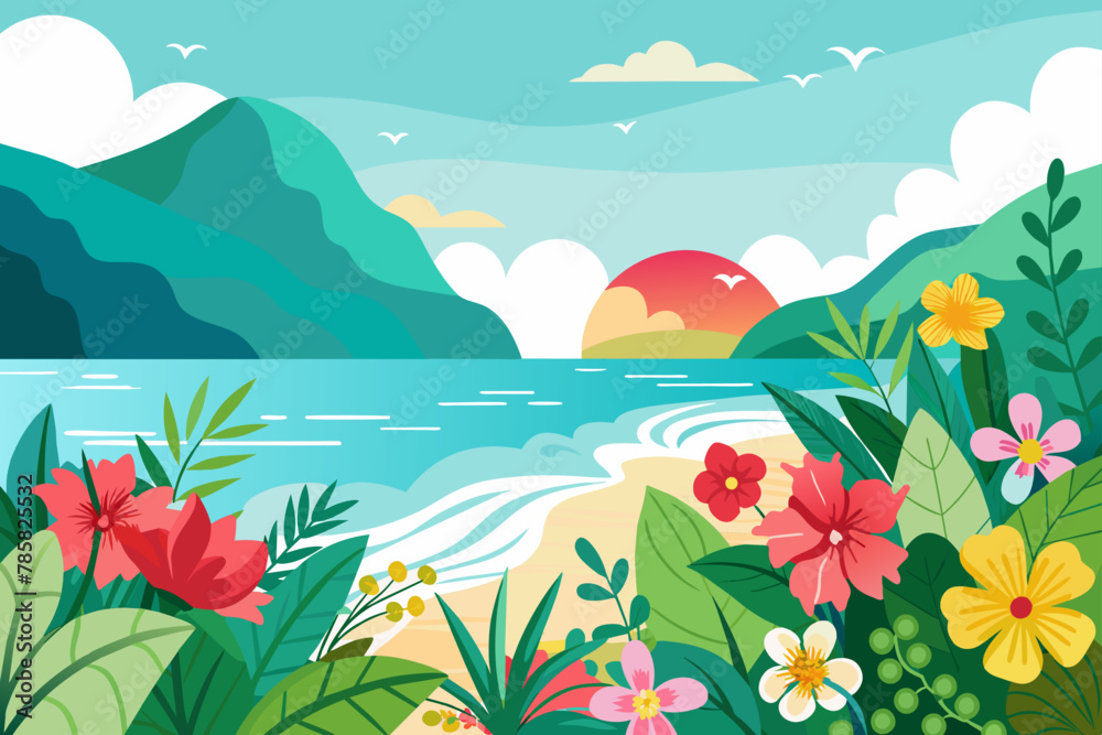 Fototapeta premium A bouquet of ocean-hued flowers rests on a pristine white background, their vibrant petals dancing gracefully.