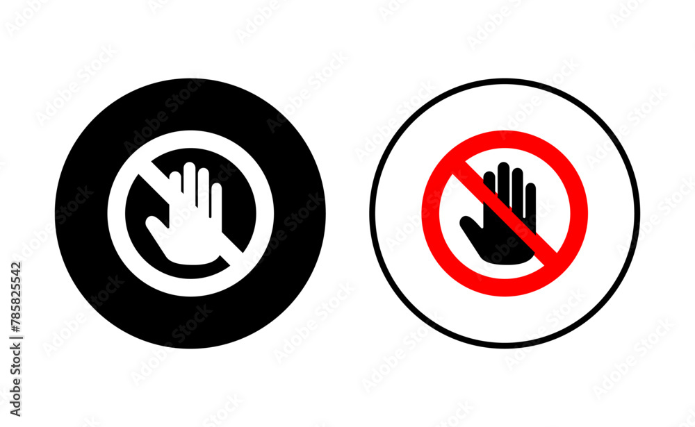 Stop icon set. stop road sign. hand stop icon vector Stop icon set. stop road sign. hand stop icon vector