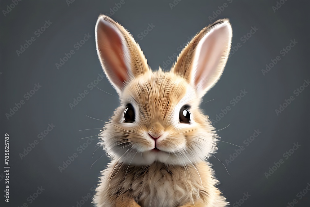 Obraz premium The rabbit staring ahead, Generative AI