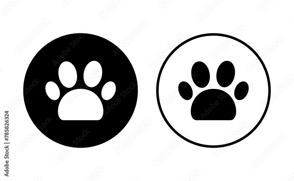 Paw icon set. paw print icon vector. dog or cat paw Paw icon set. paw print icon vector. dog or cat paw